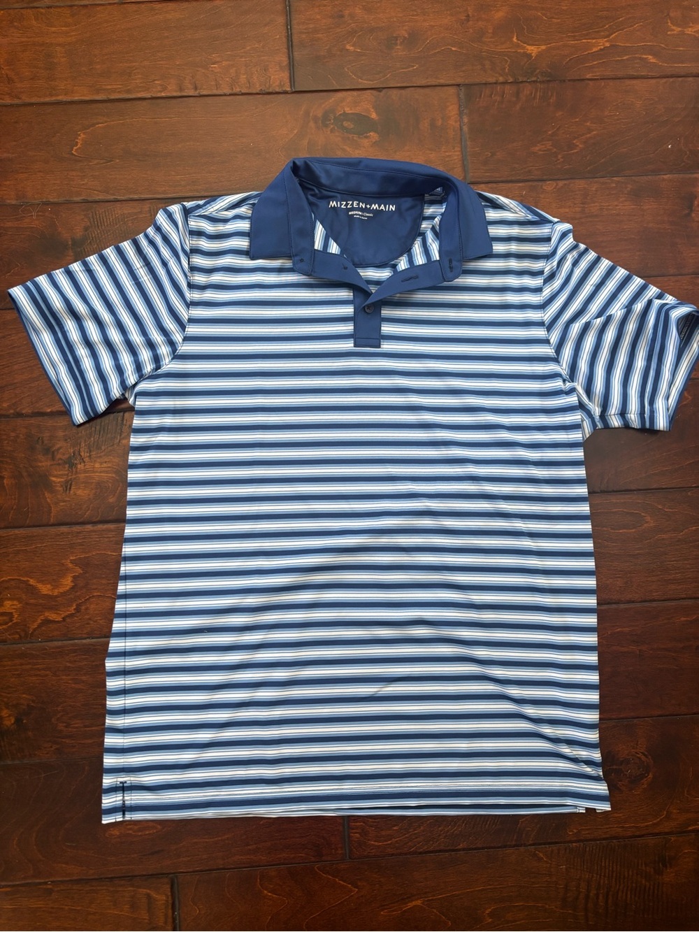 Mizzen+Main Blue Striped Performance Polo